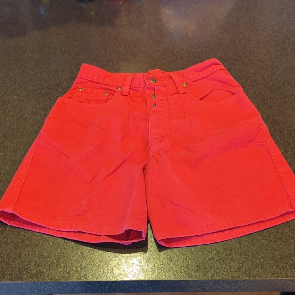 Vintage 90s High Rise Red Shorts